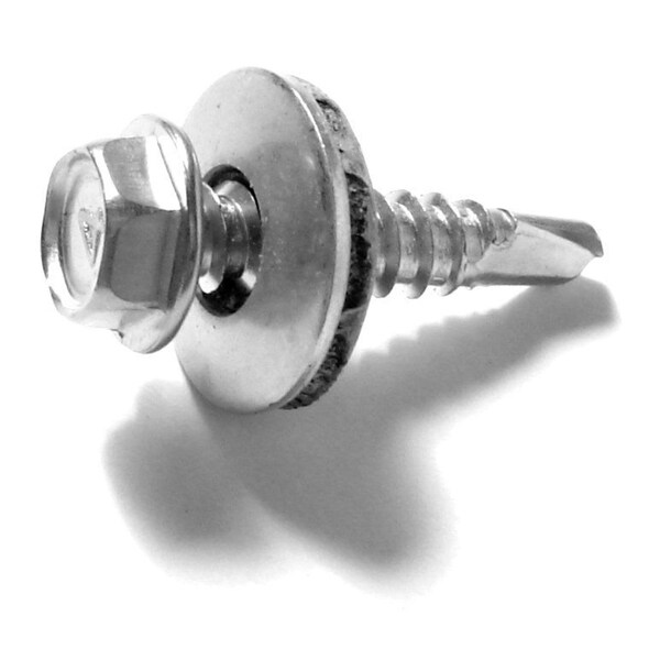 Midwest Fastener Self-Drilling Screw, #8 x 3/4 in, Stainless Steel Flange Hex Head External Hex Drive, 15 PK 79082 - main
